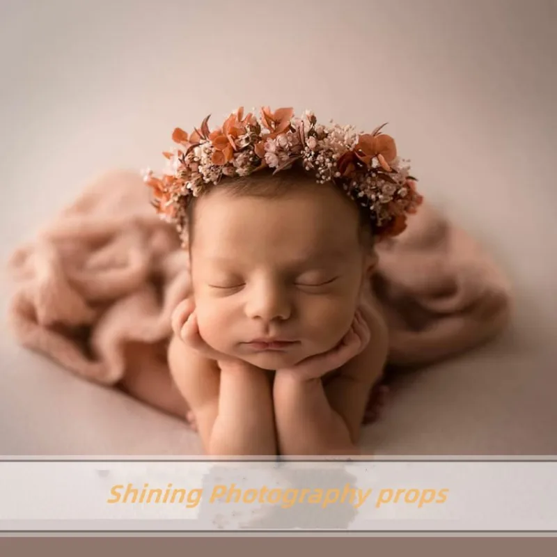 

Shining Newborn Photography Props Eternal Life Flower Hair Accessories Full Moon Baby Headband Flower Headdress Photo Props