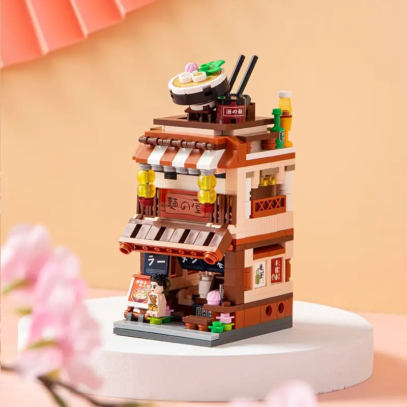 

Lizhi Loz Small Particle Building Blocks Mini Street View Mini Assembled Assembled Puzzle Toys House Stitching Girls