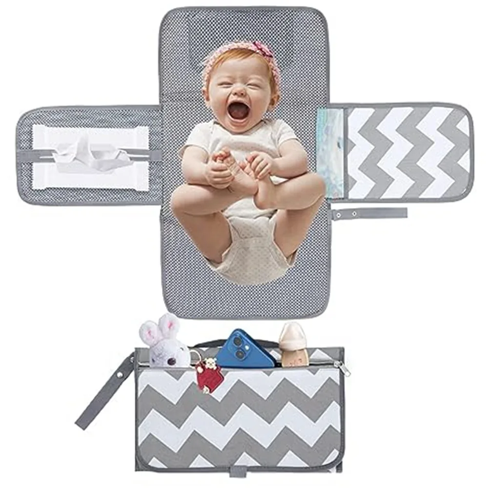 

Polyester Material Changing Diaper Pads Soft and Comfortable Foldable Infant Urinary Pad Ultralight Built-in Pillow