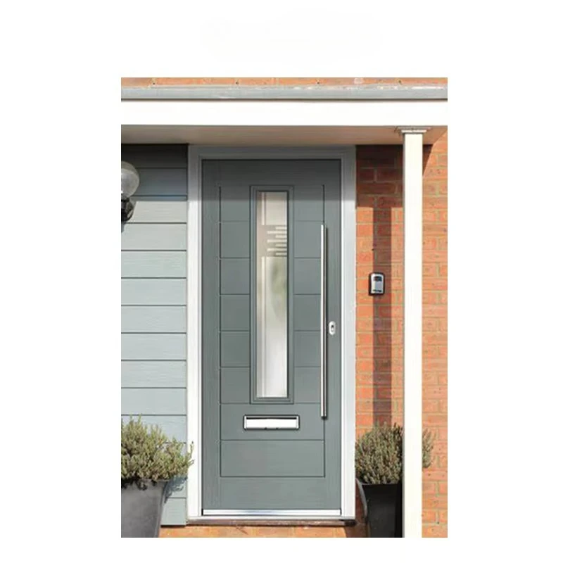 Modern Style Heavy Duty Design Aluminum Wood Tempered Low-E Glass Entrance Pivot Door for Residence