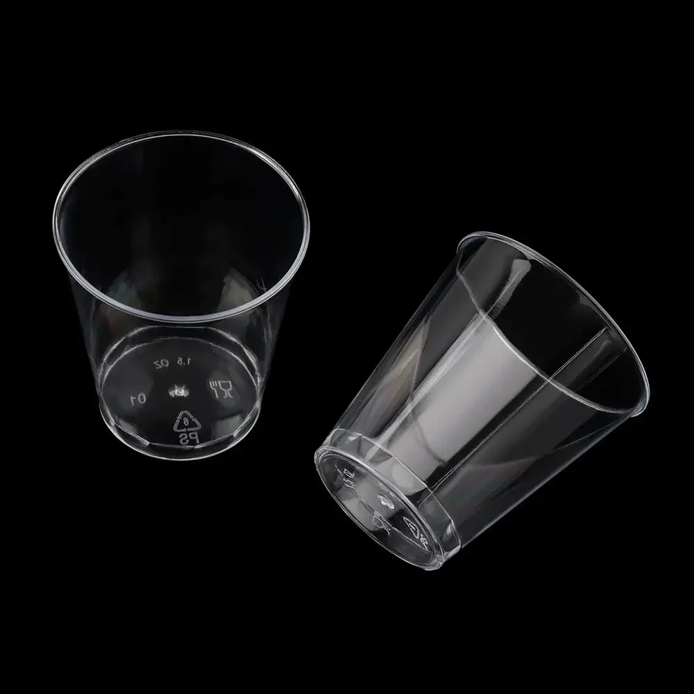 25/50pcs Disposable Transparent Plastic Cup Outdoor Picnic Birthday Kitchen Party Tableware 160/170/200ml Cups Supplies Bar birthday party supplies,plastic cups