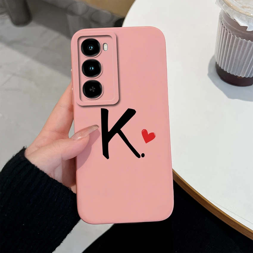 Cute Couple Letters Pattern Lens Protection Soft Silicone Advanced Anti-Fall Fingerprint Resistant Phone Case