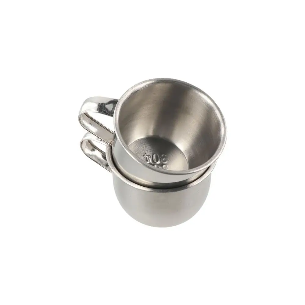 미니 60ml 304 스테인레스 스틸 티컵 손잡이가 있는 낙하 방지 소용량 음료컵 주스컵 야외용