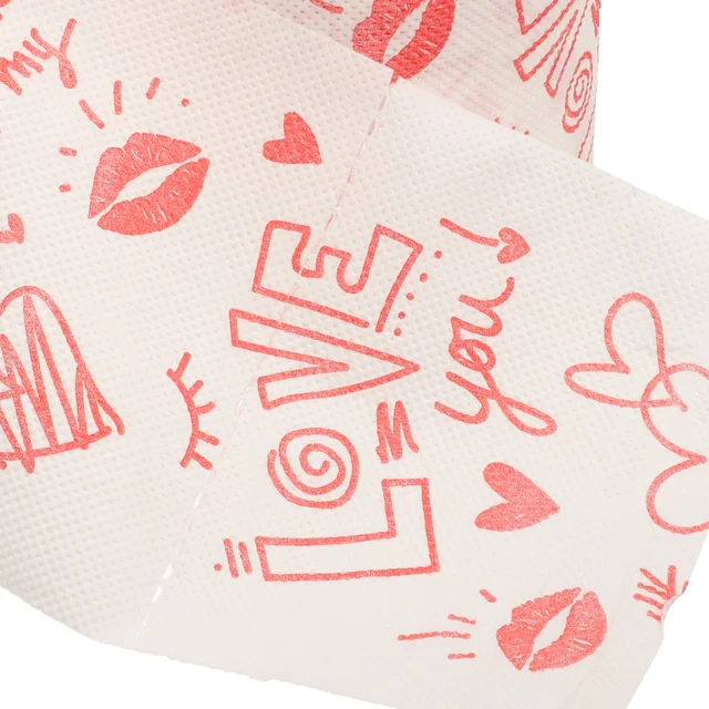 Printed Tissue Valentine Decor Toilet Heart-shaped Printing Decorative Paper Bathroom Accessory 3