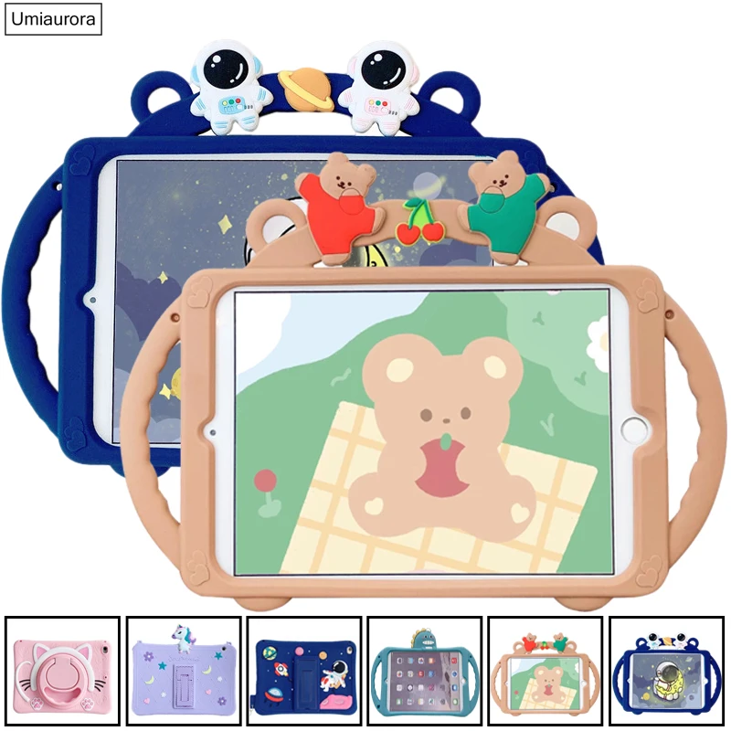 

Kids Silicone Case For Samsung Galaxy Tab A7 10.4'' SM-T500 A8 10.5 SM-X200 SM-X205 S6 Lite P610 SM-T220 Stand Protective Cover