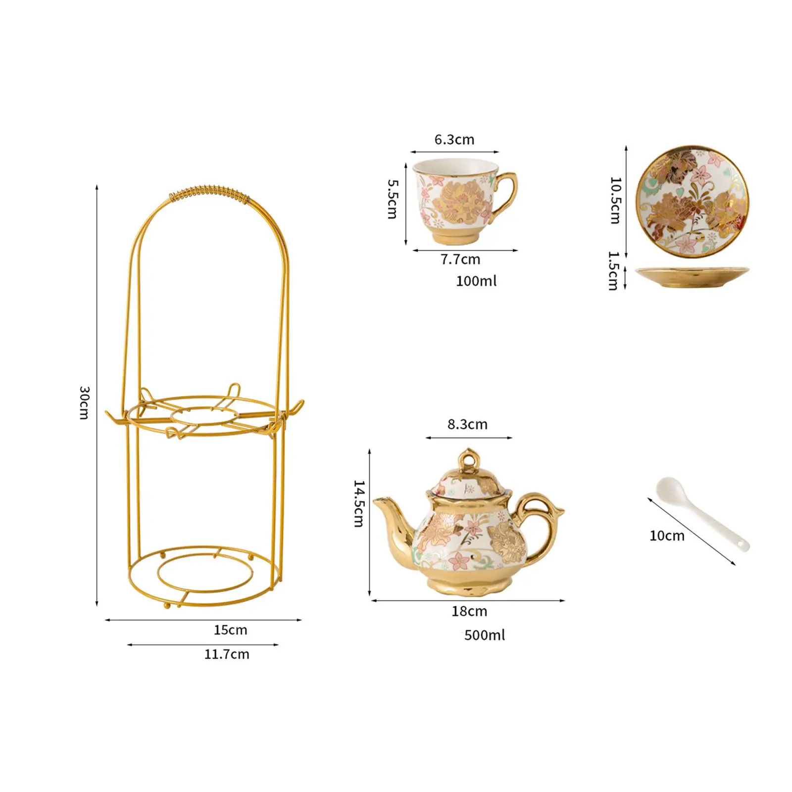 Porcelain Tea Set Coffee Pitcher Tea Cup And Saucer Service for 6 Nordic Ceramic Cup Set Coffee Cup Saucer Set Teapot Cup Set