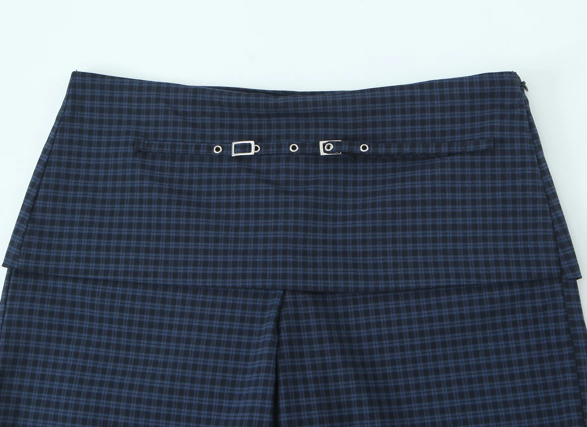 Women Vintage Casual Grid Long Pants Female Zipper Straight Loose Pants Fashion Spring Autumn Daily Commute Trousers Streetwear