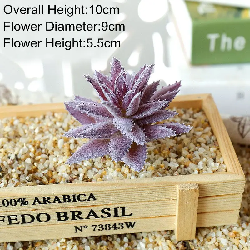 Vibrant Purple Flocking Artificial Succulent Decor