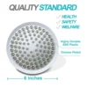 New 6 inches High Pressure Rain Shower Head with Arm 1min Installation Polished Chrome Rainfall Showerhead Anti-Clogging Nozzles 3