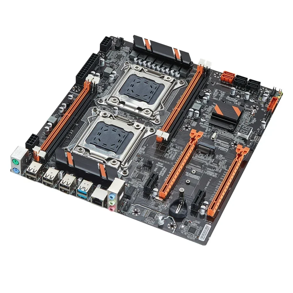 Qiyida X79 듀얼 CPU 마더보드 LGA 2011 4 * DDR3 REG ECC USB3.0 Sta3 PCI-E 3.0 프로세스 마더보드 포함