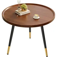 Round Coffee Table Small Modern Coffee Tables Rustic Farmhouse Center Table for Living Room Home Office Mid Century Accent Sofa 1
