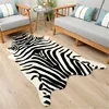 Modern Fur Animal Skins Natural Shape Carpets Zebra Cow Animal Printed Carpet Soft Plush Imitation Leather Rugs Non-slip Mats 1