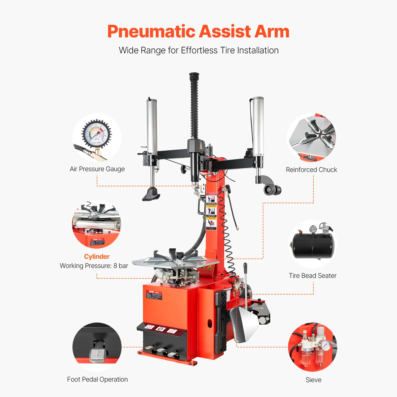 SucceBuy Electric Tire Changer, Tire Changer Tire Balancer with 1.5HP Motor and Auto Calibration Mode, Fit for Sedans/SUV/Pickup