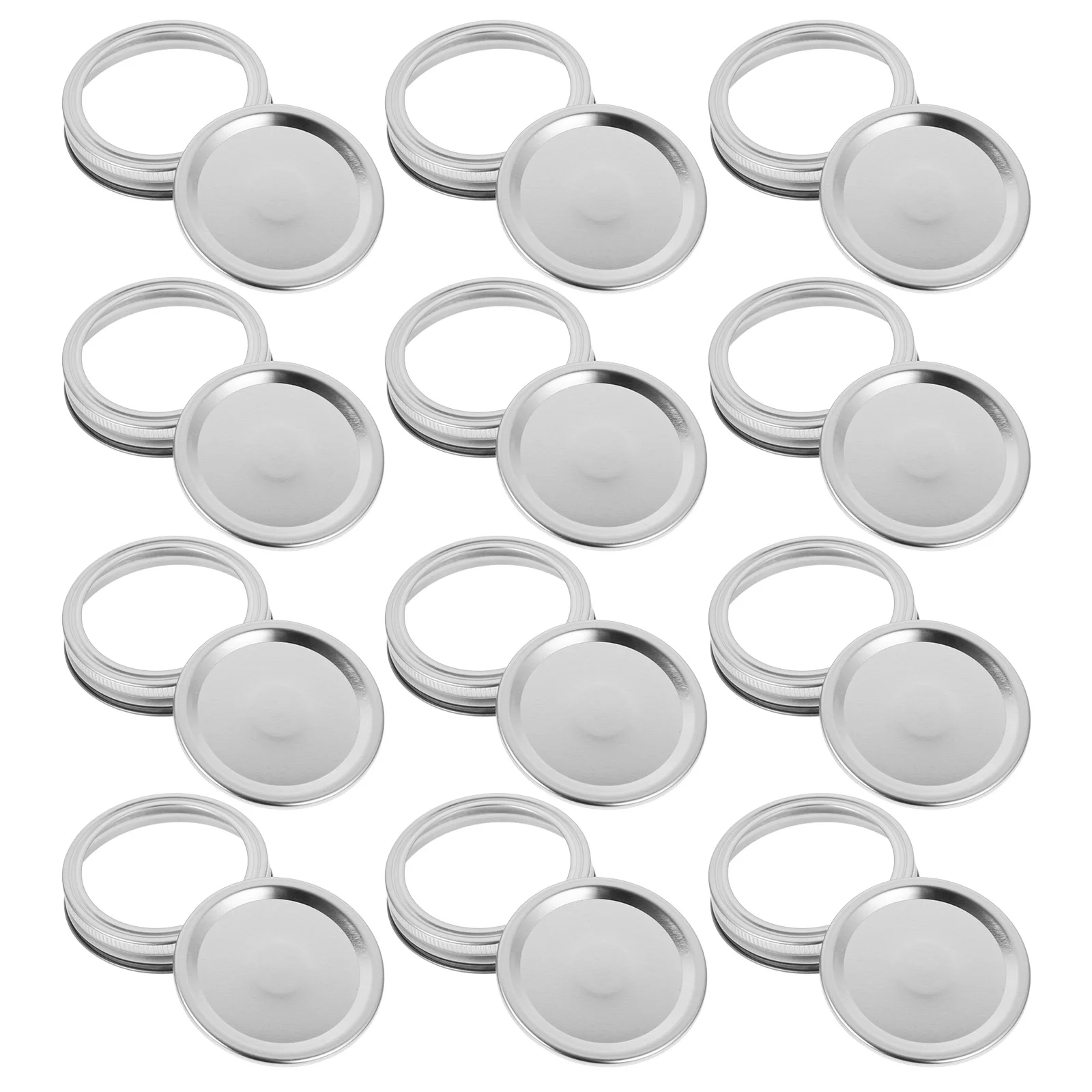 

12 Set Mason Jar Rings Sealing Lids Canning Covers for Home Ball and Wide Mouth Iron Sturdy with