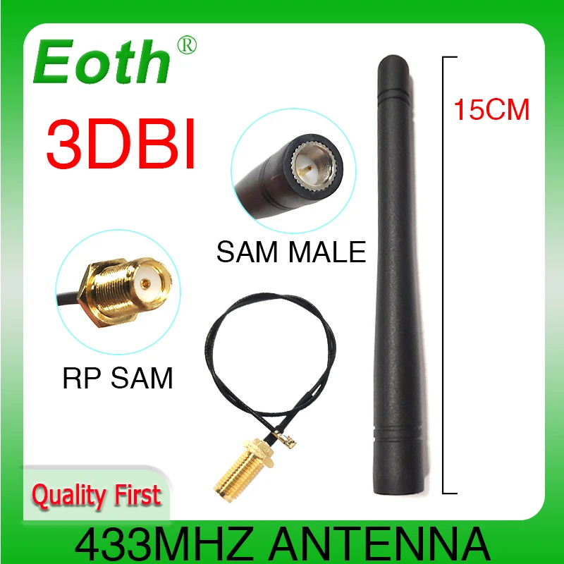 EOTH 1 2 5 8pcs 433mhz antenna 3dbi sma male lora antene pbx iot module lorawan signal receiver antena high gain 8pcs high quality paliccs gold plated balance audio plug xlr male female connector hifi