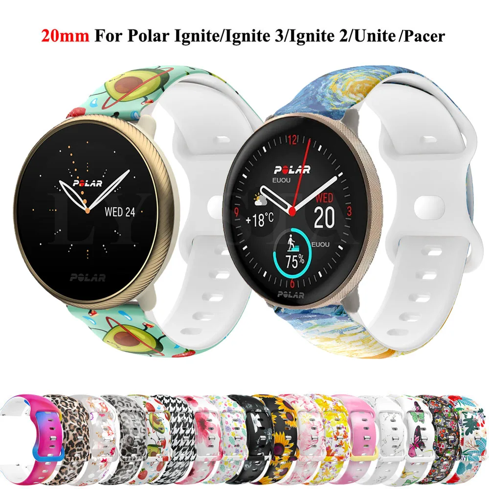 

20mm For Polar ignite 3 Silicone Soft Wristband For Polar Pacer/ignite 2/Unite Sport Bracelet Strap Smart Watchband Correa