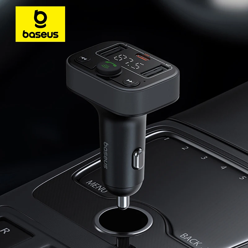 Baseus 차량용 무선 블루투스 FM 송신기 – 핸즈프리 통화 지원, 고속 충전기 및 MP3 플레이어 기능 포함