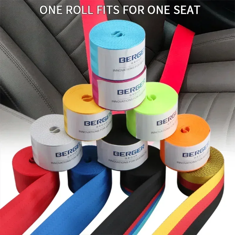 3.6M Car Seat Belt Webbing Universal Car Personalized Modification Seat Belt Webbing Car Accessories for BMW Safety Belt