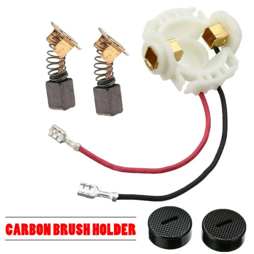 5-Piece Durable Carbon Brush Holder Kit with Caps - Plastic and Metal Tool Accessories