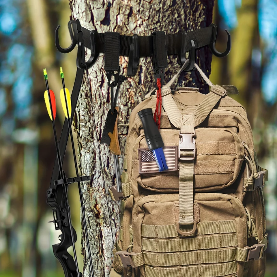Ceinture Porte-accessoires Pour Treestand De Chasse – 3 Crochets – Résistant à La Rouille
