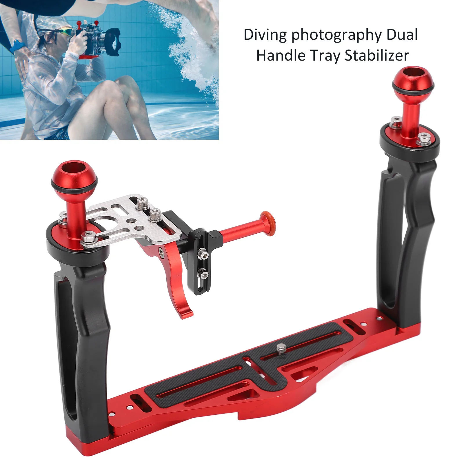 Diving Camera Housing Tray Stabilizer Dual Handle Tray Stabilizer Rig Diving Underwater Camera Housing with Shutter