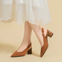 Grandes sandales à talons hauts pour femmes, chaussures à rayures à la mode, douces et respirantes, tricotées, rondes et épaisses, nouvelle collection 2025 (talon haut 5cm) 6