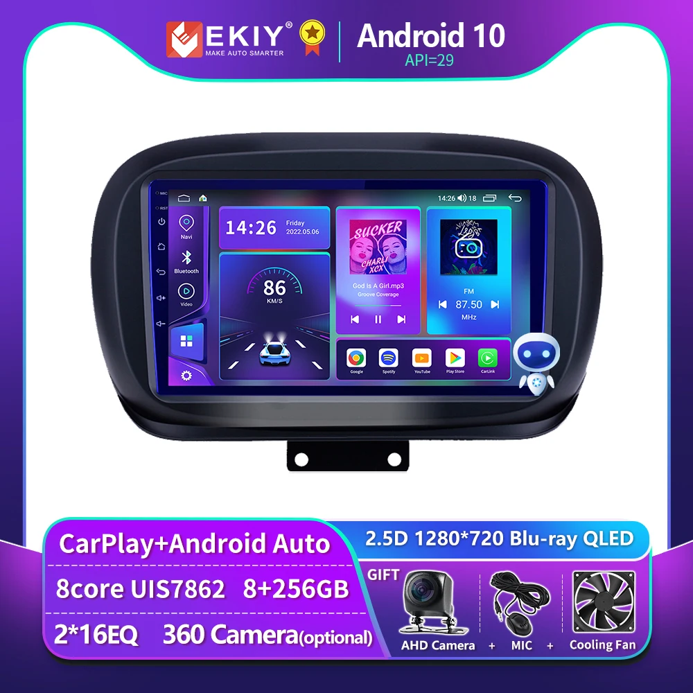 

EKIY T900 Car Radio For Fiat 500X 2014 - 2020 Multimedia Player No 2 Din Stereo Wireless Carplay Android Auto Navigation GPS DVD