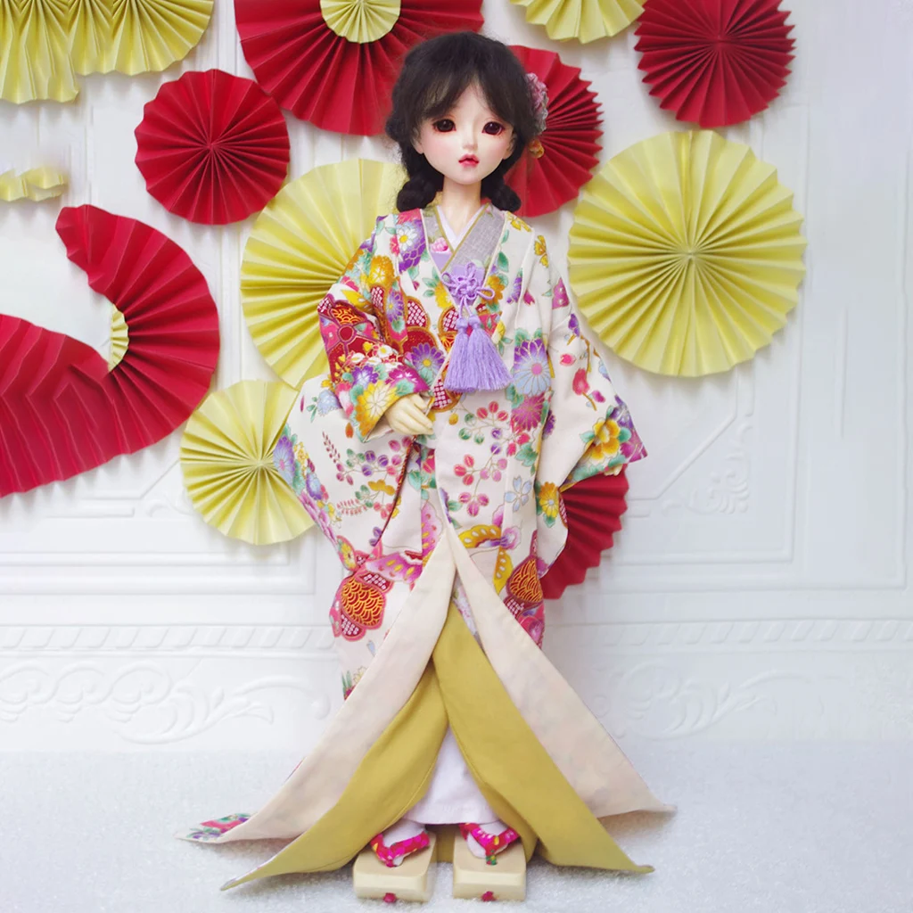 

1/4 1/3 Scale Ancient Costume BJD Clothes Japanese Oiran Kimono Outfit For MSD SD13 Girl SSDF ID75 Uncle Doll Accessories C2229