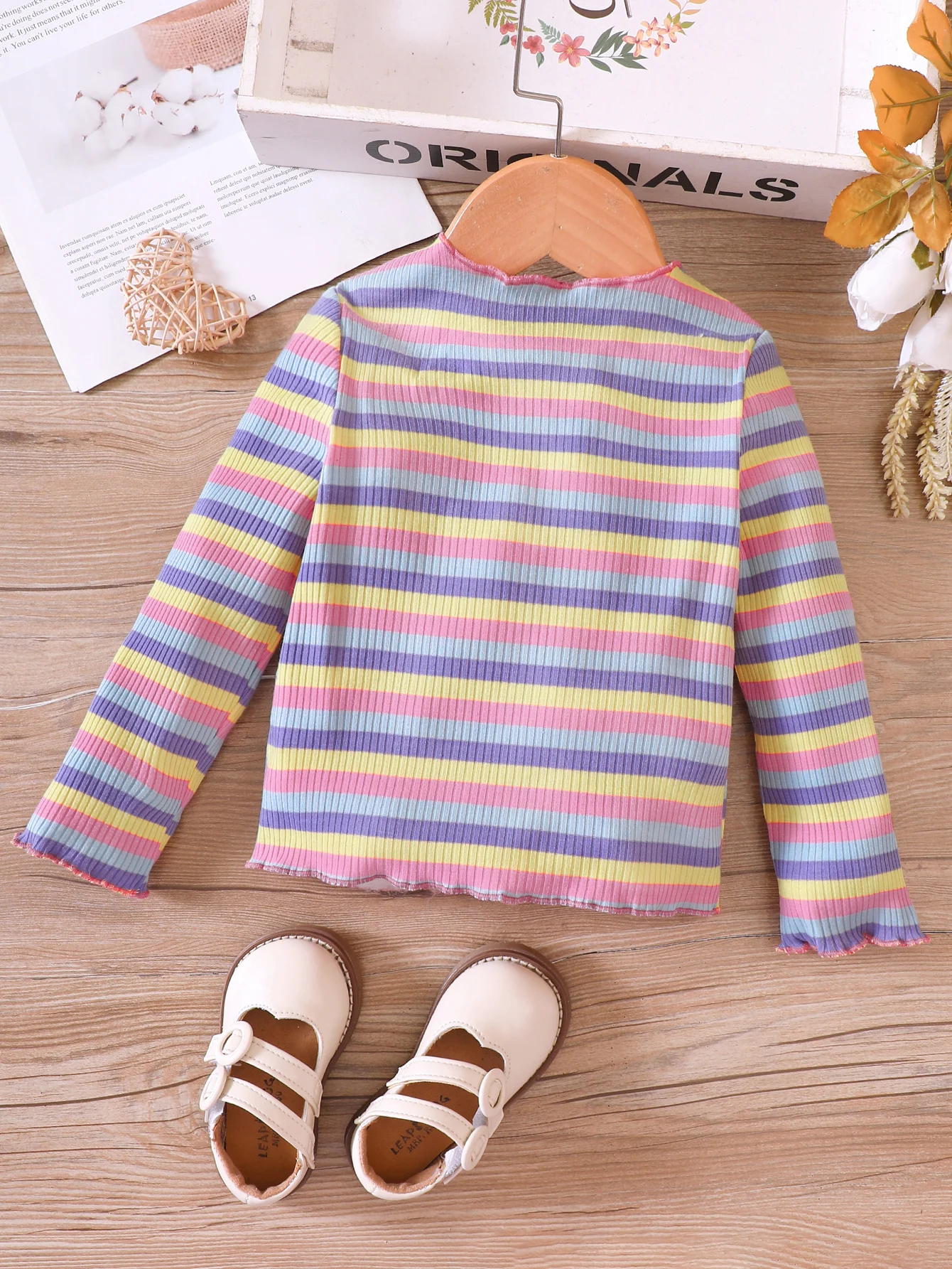 Kids Shirts Spring And Autumn Girls Long Sleeved Striped