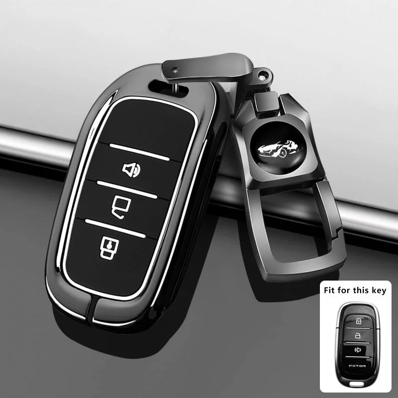 Zinklegierung Autoschlüsseletui für FOTON TUNLAND V7 V9 Auto-Styling Fernbedienung Dekoration Abdeckung Shell Schlüsselanhänger Gehäuse Fob Zubehör