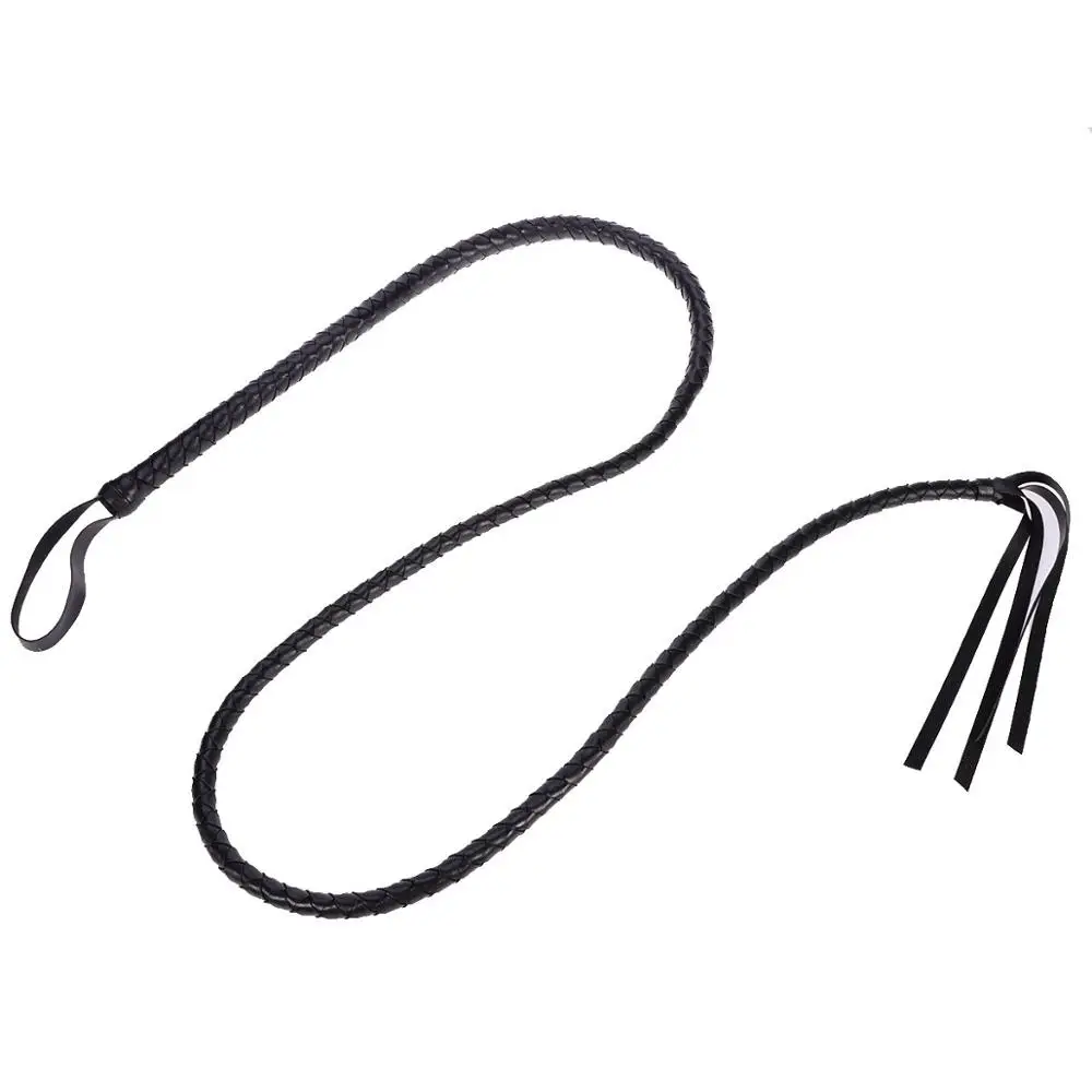 Crafts Black Bull Whip 6.5 Feet Cow Hide Leather Custom BULLWHIP Belly and Bolster Construction equestrian whip riding accessories