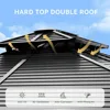 10'x 12' Hardtop , Outdoor Dual-Layer Galvanized Steel Double Roof Canopy with Netting and Curtains, Gazebos 4