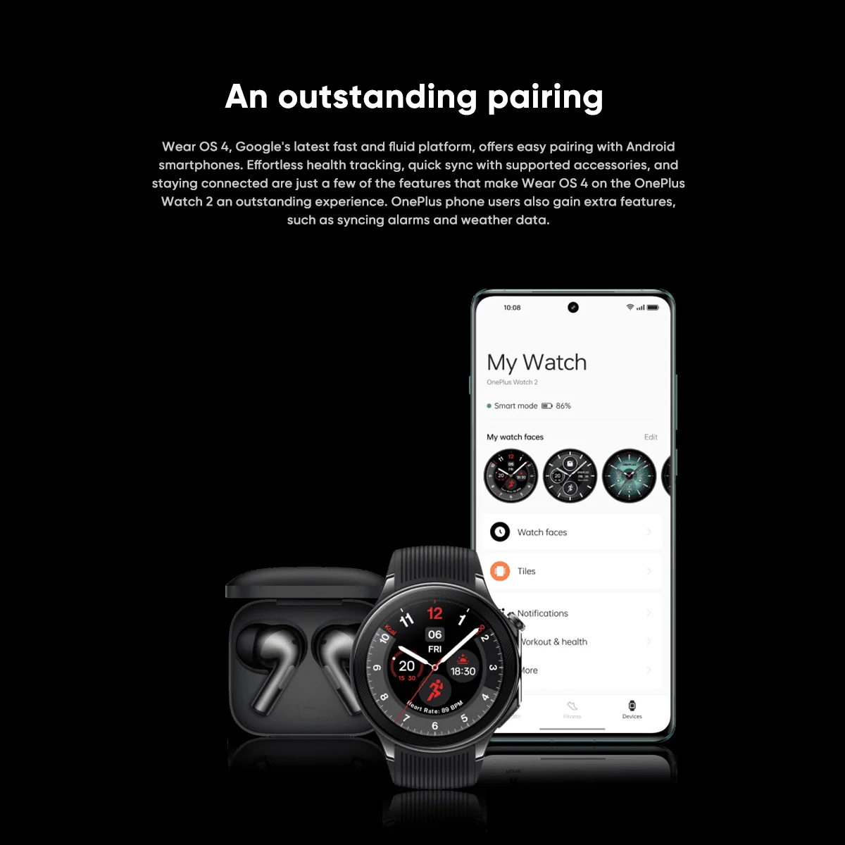 OnePlus Watch 2 ۷ι  Ʈ ġ 1.43 ġ AMOLED ÷, 巡 W5 Gen 1,   OS 4,  ļ, GPS, NFC