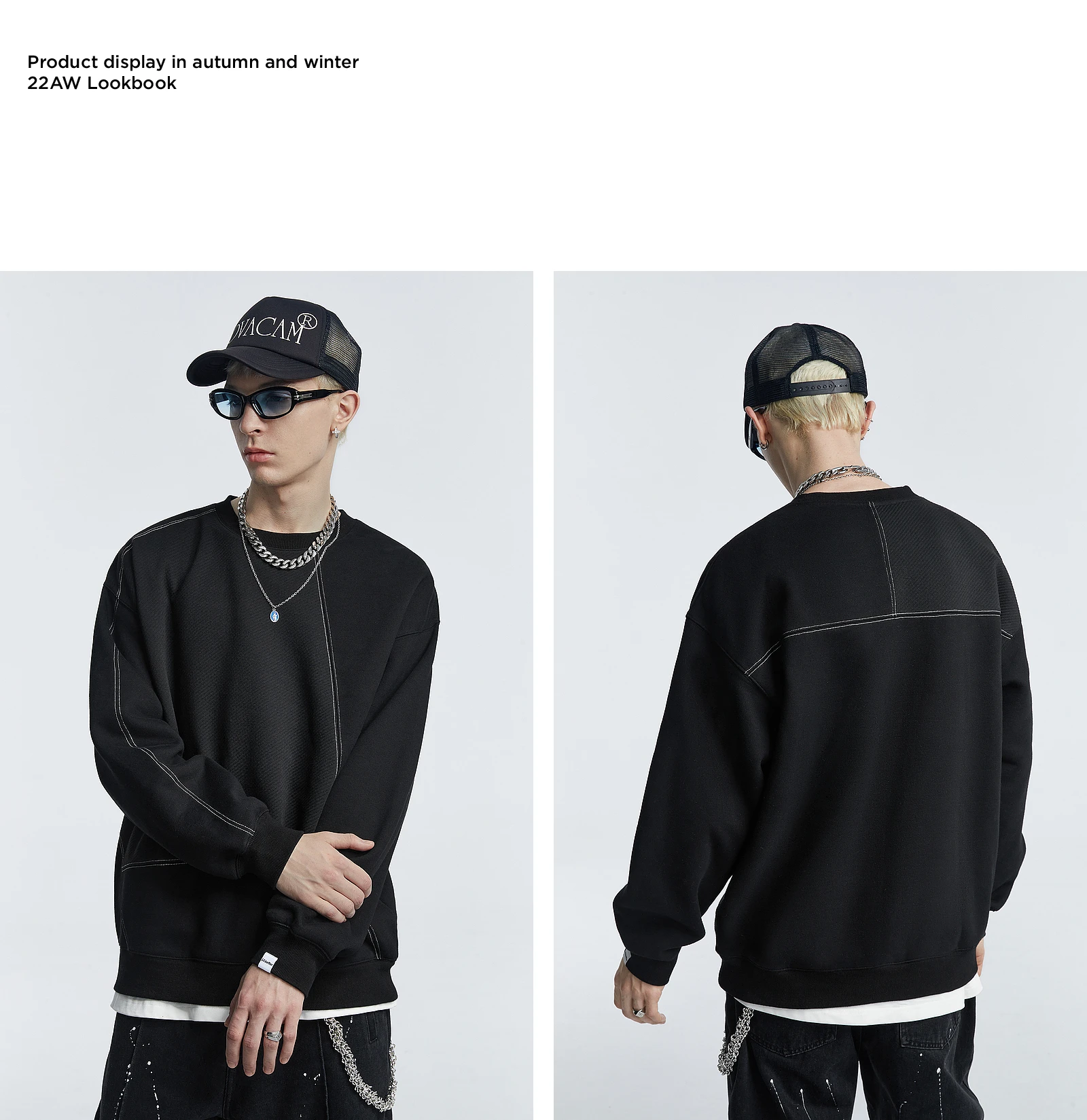 Round Neck Sweater Men's Cotton Pullover New Loose Casual Simple Spring  Autumn Top Retro Long Sleeve Geometric Pattern Jacquard