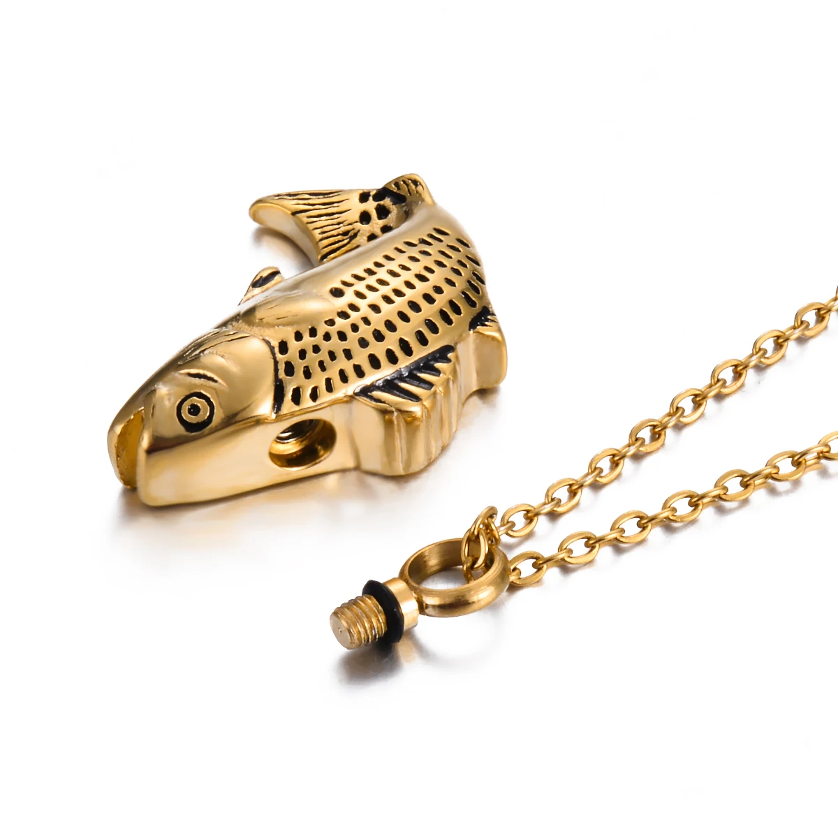Fish Urn Cremation Necklace for Ashes Stainless Steel 4 colors Memorial Urn Necklace Keepsake Jewelry Gift Men Women 3