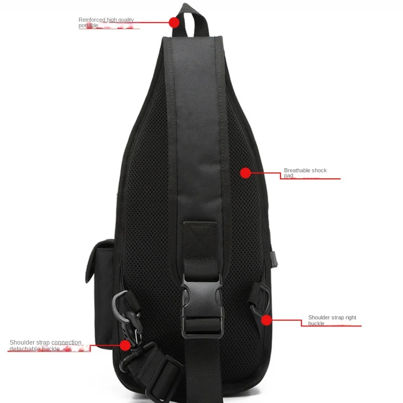 Tactical Single-shoulder Chest Multi-functional Outdoor Military Fan Backpack Riding Hiking Waterproof Wear-resistant Bag Men