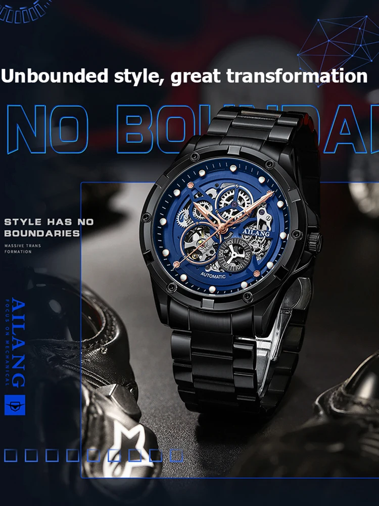 AILANG Orologio meccanico automatico da uomo di lusso con tourbillon, nuovo di zecca, orologio da polso da uomo in acciaio inossidabile impermeabile_voghion.com