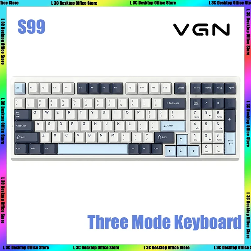 

VGN S99 Three Mode Mechanical Keyboard Bluetooth Wireless 2.4g Wired Gamer Gaming Hot plug Accessory For Pc Laptop Computer Gift