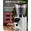 G1 Conical Burr Coffee Grinder, 48 Grind Settings Anti-static Burr Mill, Precision Electronic Timer and LED Touchscreen for 2