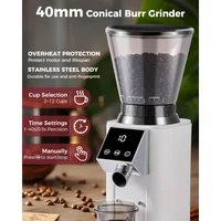 G1 Conical Burr Coffee Grinder, 48 Grind Settings Anti-static Burr Mill, Precision Electronic Timer and LED Touchscreen for 2