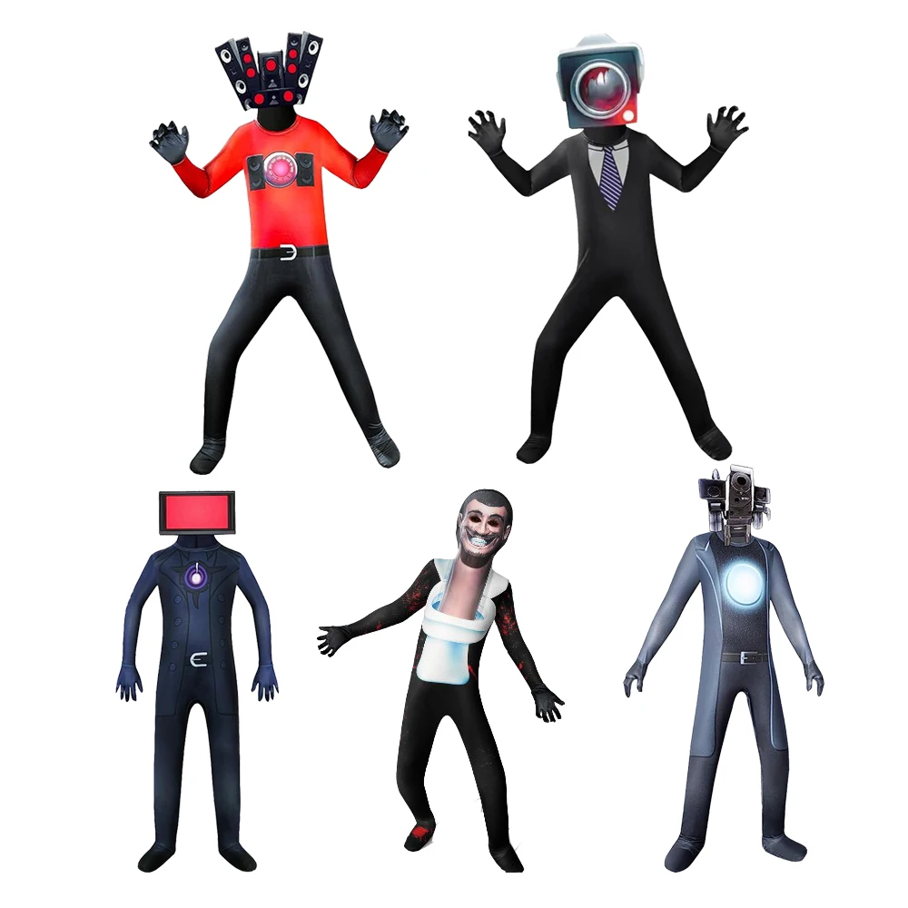 

Skibidi Toilet Costume Disguise Skibdi Toilet Child Costume Speaker TV Camcorder 2023 New Halloween Dop Cosplay Jumpsuit