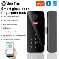 Bluetooth Electronic Glass LOCK Fingerprint Recognition Smart Lock Tuya APP Rfid Card Biometric Unlock for Glass Door Lock