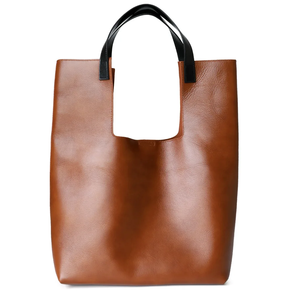 

Brand New Oil Wax Leather Women Shoulder Bags Large Plus Female Fashion Office Retro Bag Ladies Hand Big Tote Bag for women 2023