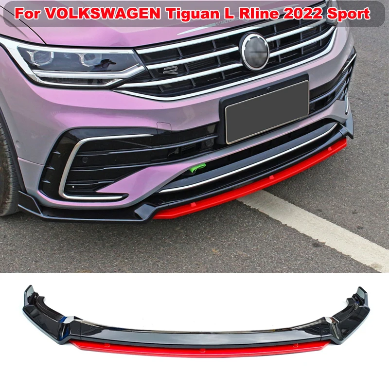 For VOLKSWAGEN VW Tiguan L Rline 2022 Sport 4PCS Front Bumper Lip