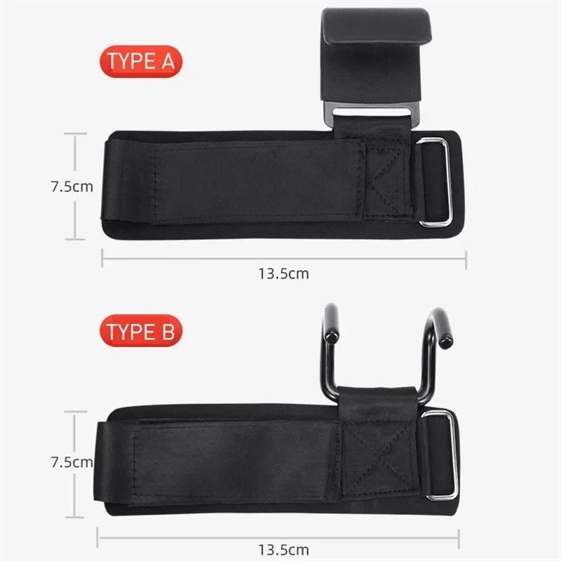 1PC Weight Lifting Hooks Hand-Bar Wrist Straps Gym Fitness Hook Weight Strap Pull-Ups Power Lifting Gloves For Weight Training 6