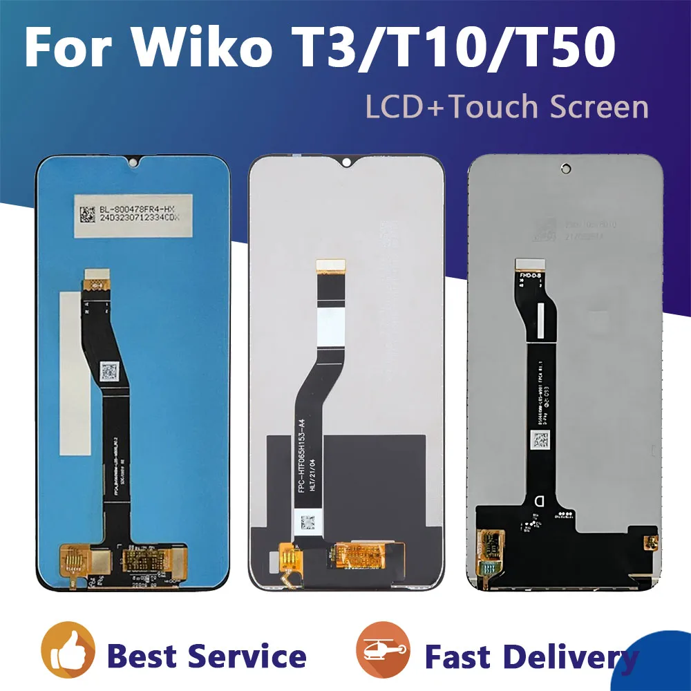 Nuovo Per Wiko T3 T10 T50 Display Lcd Touch Screen Assembly Sostituzione Per Wiko W-V770 / W-V673-01 02 / W-P861-02 01 Display Lcd