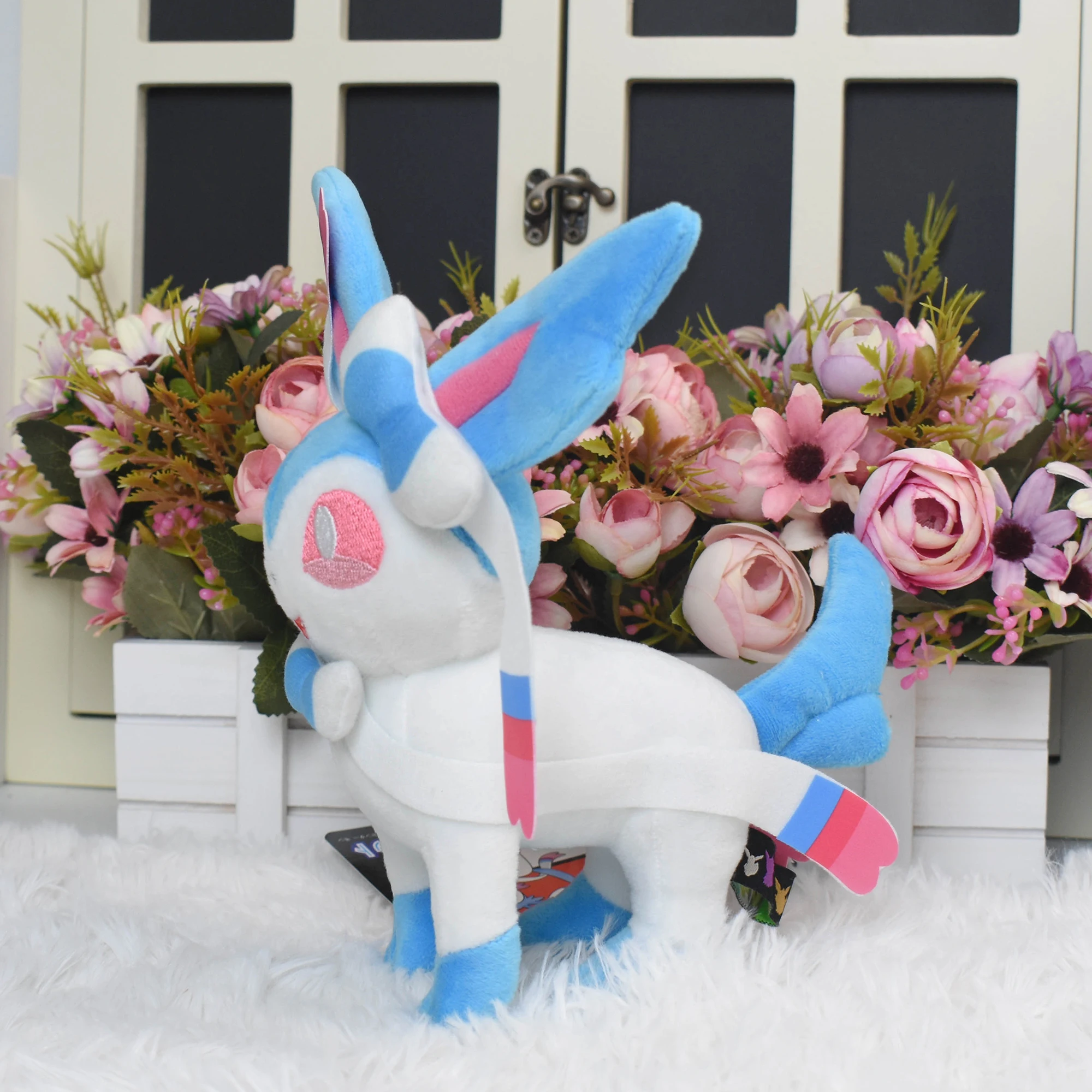 22CM Pokemon Sylveon Big Plush Toy Shiny Color Sylveon Peluche