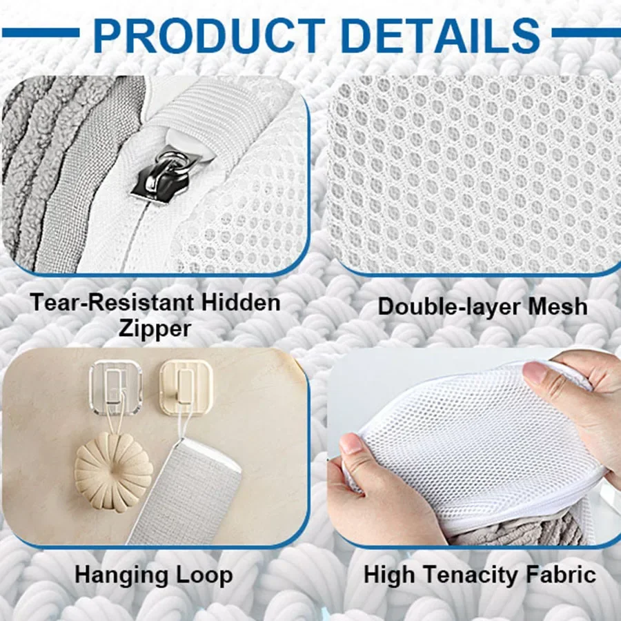1/2PCS Shoe Washing Bag with Strong Zippers Convenient Shoe Washing Bag Ideal Shoe Laundry Bag for Laundry Washing Machine 3