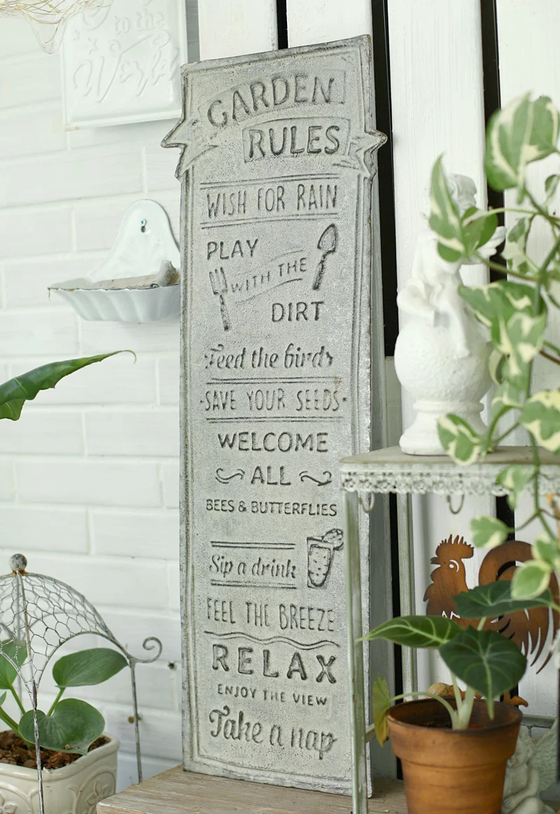 

Garden Handcrafted Wall Decoration Vintage Metal Plate Plaque