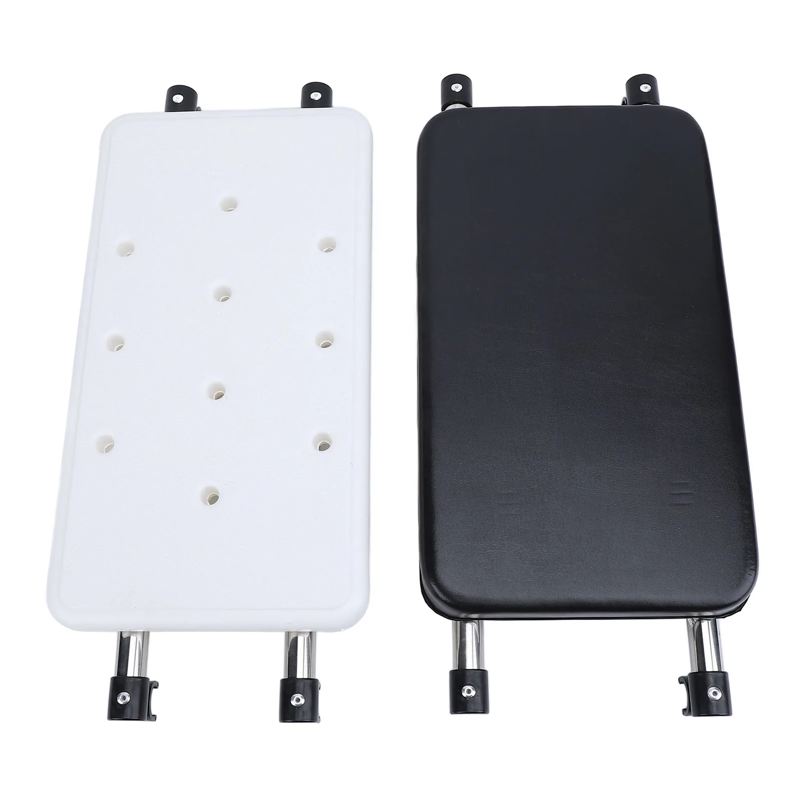 2Pcs Walker Seat Set Strong Load Bearing Black Soft Padded Rest Seat and White Quick Drainage Bath Plate Walker Attachable Seat 2